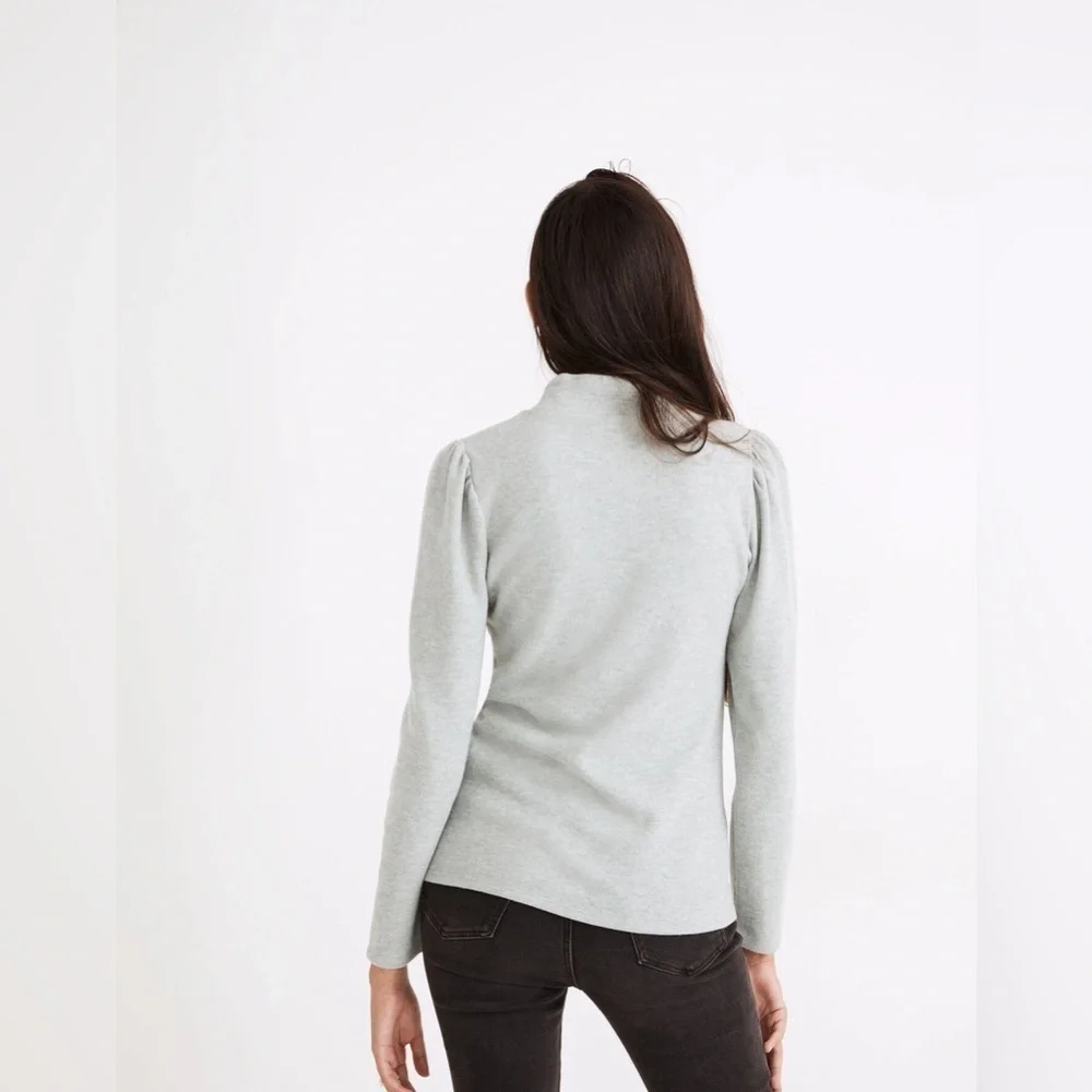 Madewell (Re)Sourced Plush Mock Neck Puff Sleeve Top XL A12